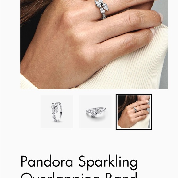 Pandora Sparkling Overlapping Band Ring - Picture 3 of 3